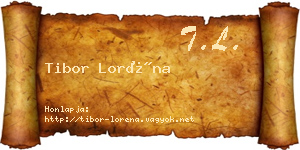 Tibor Loréna névjegykártya
